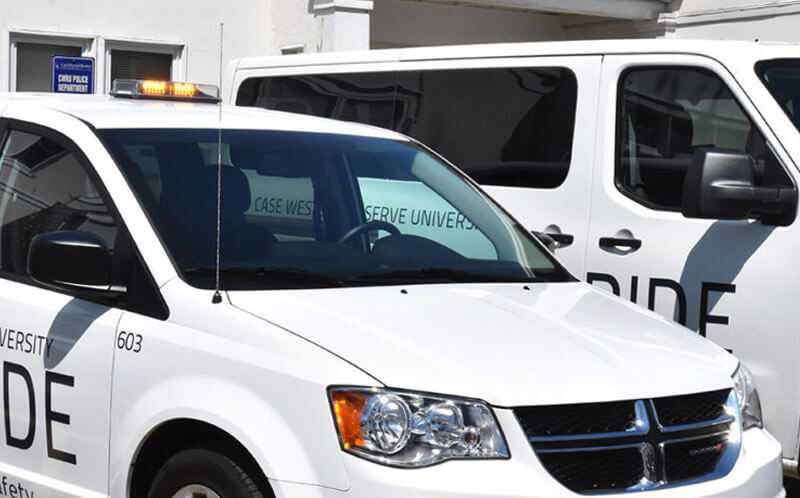 Photo of Case Western Reserve University’s Safe Ride vans